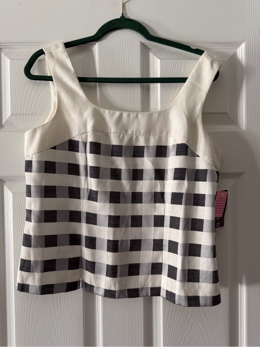 Vintage Virgo Black and White Gingham Dress Top